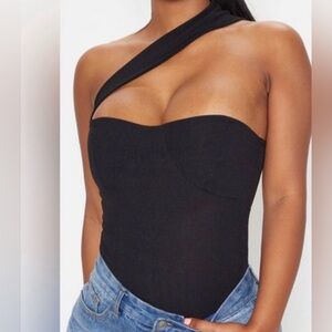 Women’s Black One-Shoulder Bodysuit PrettyLittleThing